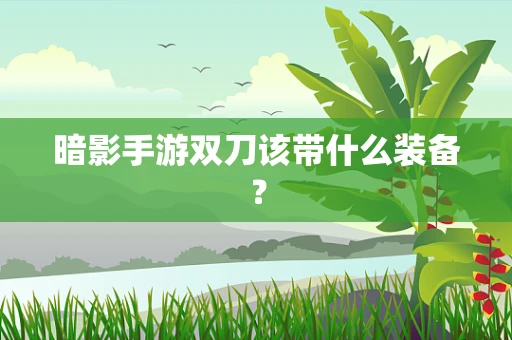 暗影手游双刀该带什么装备？