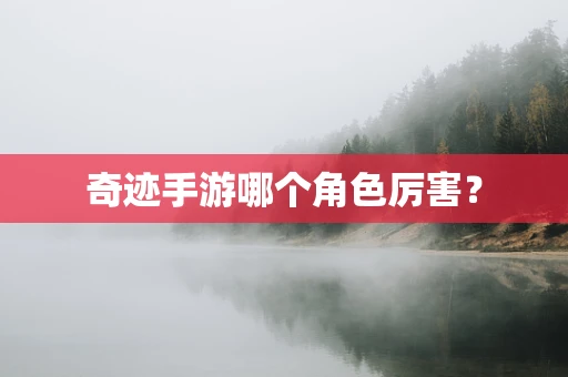 奇迹手游哪个角色厉害？
