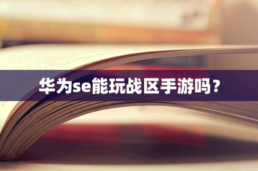 华为se能玩战区手游吗？