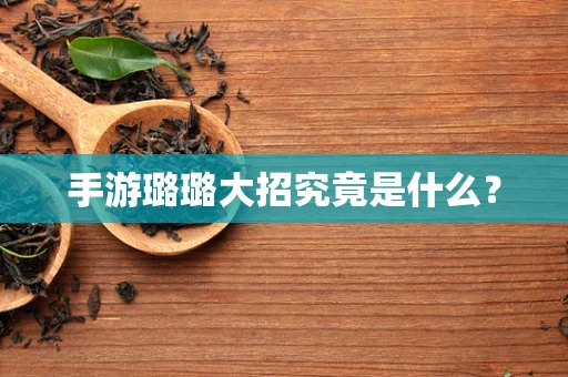 手游璐璐大招究竟是什么？
