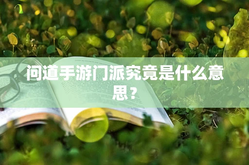 问道手游门派究竟是什么意思？