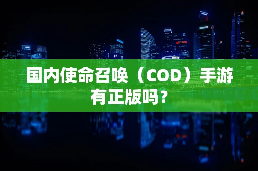 国内使命召唤（COD）手游有正版吗？