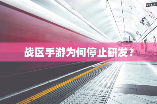 战区手游为何停止研发？