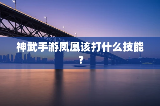 神武手游凤凰该打什么技能？